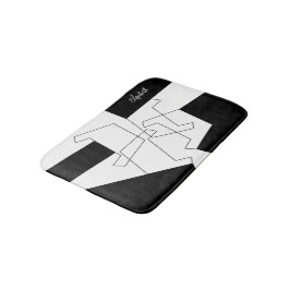 Tapete De Banheiro Geométrico Tendência Preto e Branco Personalizado