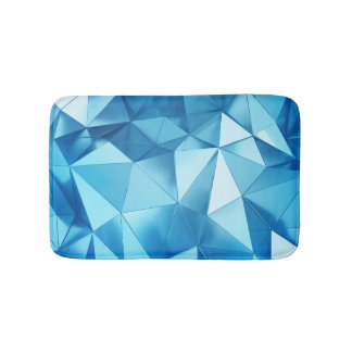 Tapete De Banheiro Geométrico tridimensional, fundo azul metálico