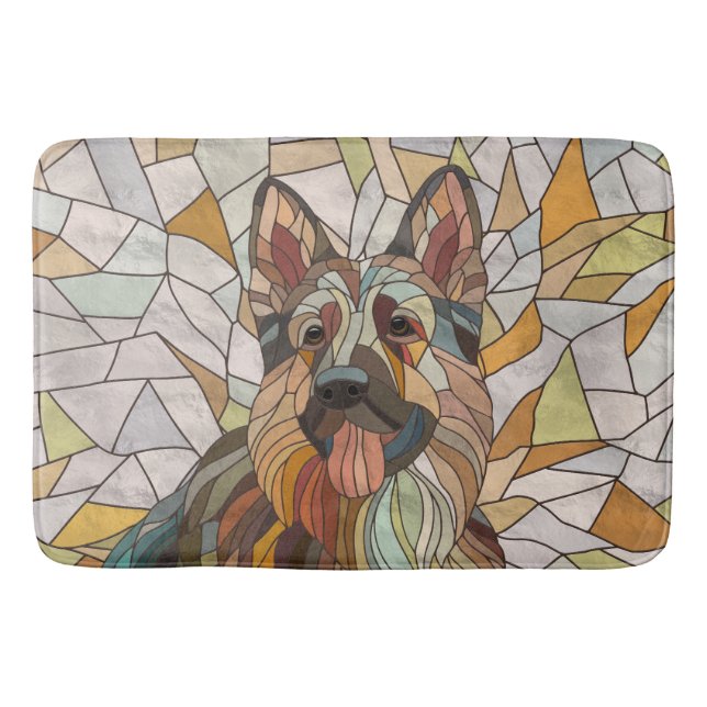 Tapete De Banheiro German shepherd - Arte Mosaica (Frente)