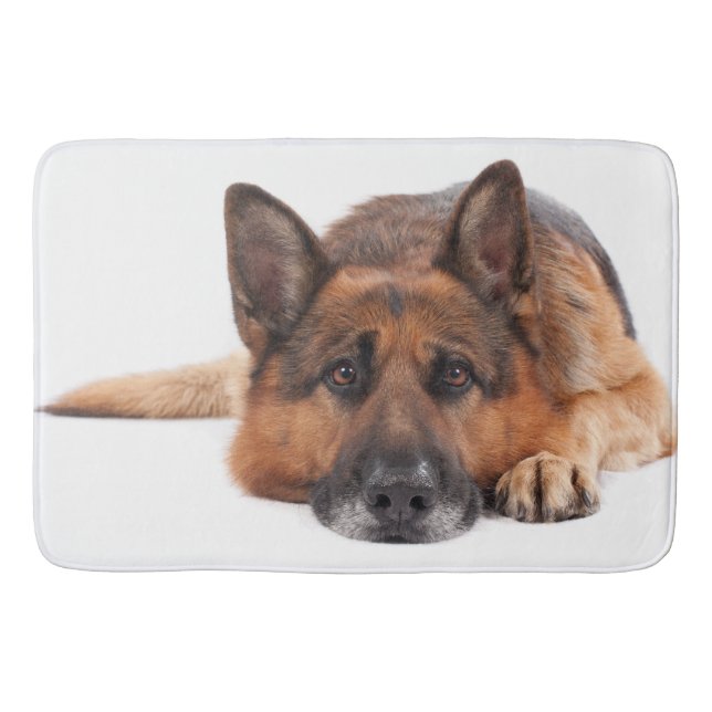 Tapete De Banheiro German shepherd deitado sobre fundo branco (Frente)