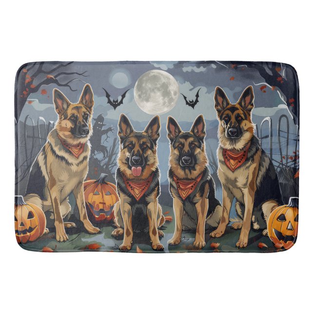 Tapete De Banheiro German shepherd Halloween Spooky (Frente)