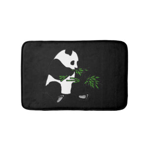 Tapete De Banheiro Giant Panda Come Bamboo Black