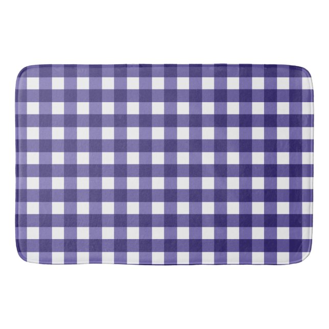 Tapete De Banheiro Gingham azul marinho (Frente)