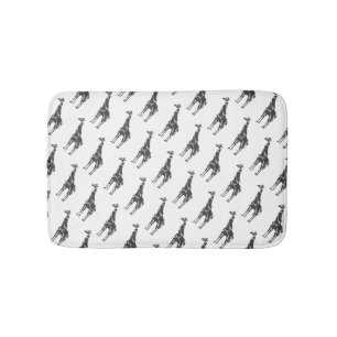 Tapete De Banheiro Giraffe Black e Cinza Silhoutte