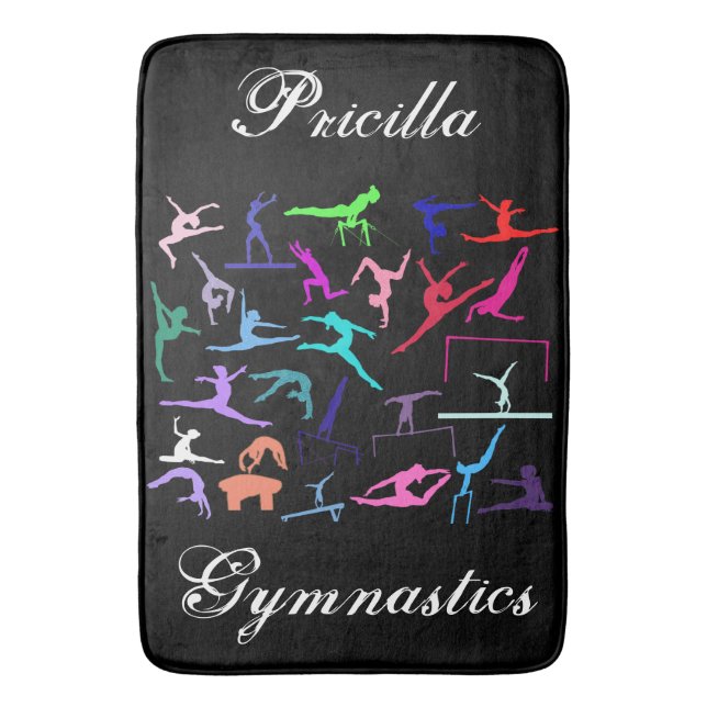 Tapete De Banheiro Girls 25 Gymnastics Possui Personalizado (Frente Vertical)
