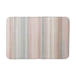 Tapete De Banheiro Girly Pink and Mint Modern Coastal Stripe