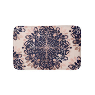 Tapete De Banheiro Giry Boho Rosa Dourado Marinho Rosa Rosa Típico Ma