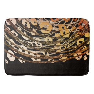 Tapete De Banheiro Glam Preto Dourado Bronze Cheetah Estampa Leopardo