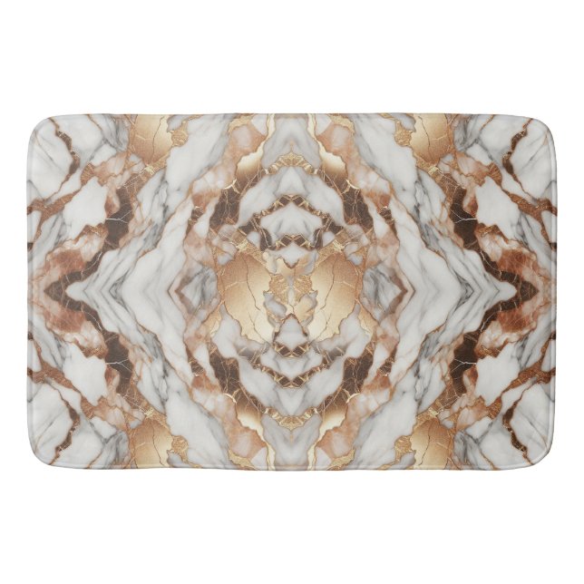 Tapete De Banheiro Glam Rosa Dourado Luxurista Trendy Marble (Frente)