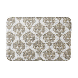 Tapete De Banheiro Glamour Rústico Damasco Real Burlap Chic Moderno