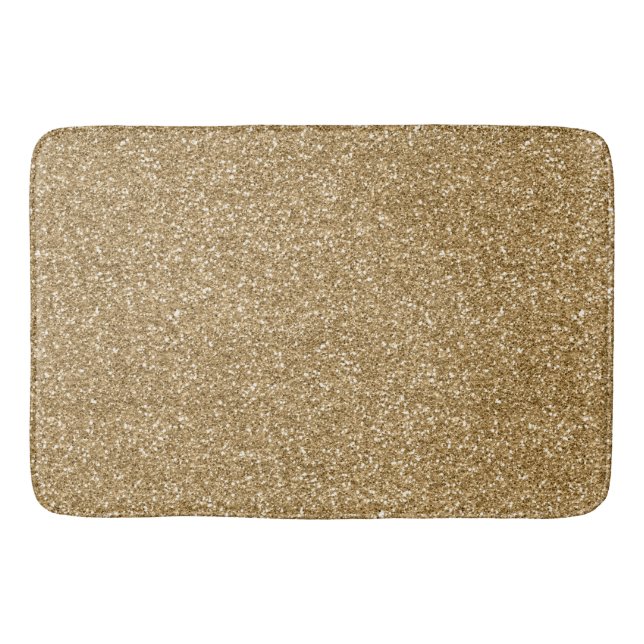 Tapete De Banheiro Glitter de Grelha Dourada (Frente)
