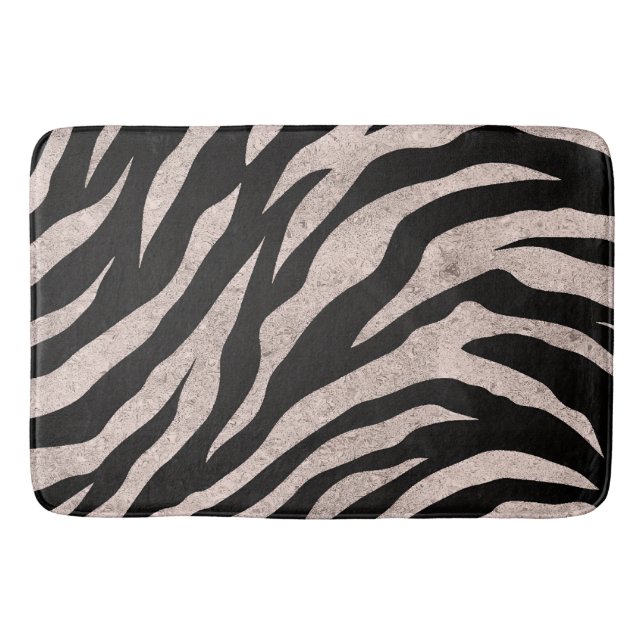 Tapete De Banheiro Glittery Zebra Stripes Pattern (Frente)