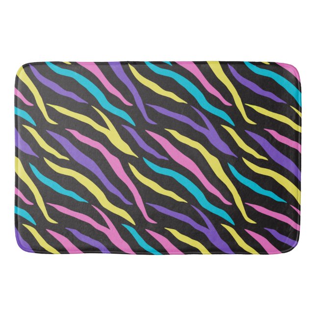 Tapete De Banheiro Glittery Zebra Stripes Pattern (Frente)