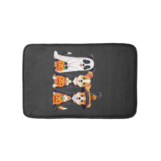 Tapete De Banheiro Golden Retriever Ghost Halloween Trick Or Treat Do