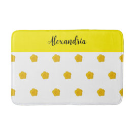 Tapete De Banheiro Golden Yellow Wildflower Photo Name Monogram
