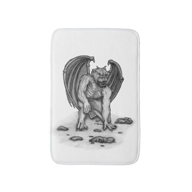 Tapete De Banheiro Golem Gargoyle (Frente Vertical)