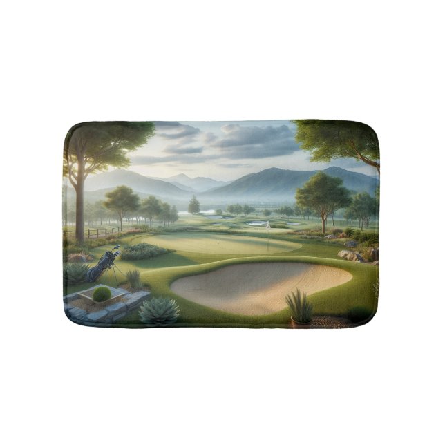 Tapete De Banheiro Golf Bath Mat Com Curso Cênico De Golfe (frente)
