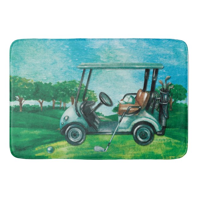 Tapete De Banheiro Golf Carvalho Ball Golfer Bath Mat (Frente)