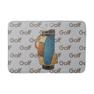 Tapete De Banheiro Golf Clubs Bag Tiled Text Design 