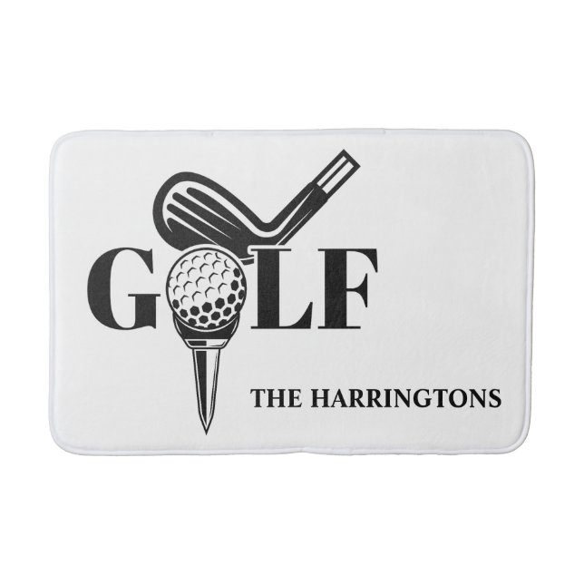 Tapete De Banheiro Golf de Nome Personalizado (Frente)