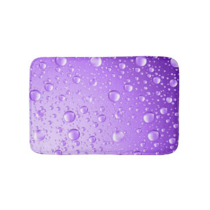 Tapete De Banheiro Gotas de Abstrato de Chuva Roxo Metálica
