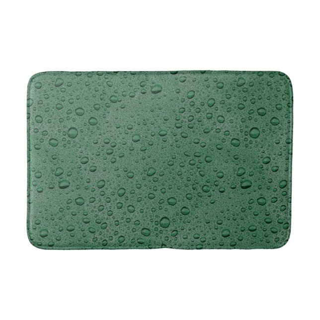 Tapete De Banheiro Gotas de água verde (Frente)