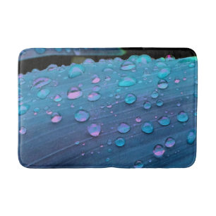 Tapete De Banheiro Gotas de Chuva Closeup, Espaço Azul