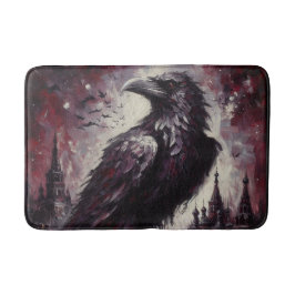 Tapete De Banheiro Gótica Raven Crow Bird Pintura Negra Vermelha