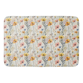 Tapete De Banheiro Gouache Meadow Flowers Padrão