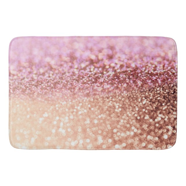Tapete De Banheiro Gradiente de Brilhante Rosa-Rosa de Luxo (Frente)