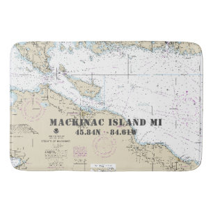 Tapete De Banheiro Gráfico Latitude Longitude Norte-Michigan