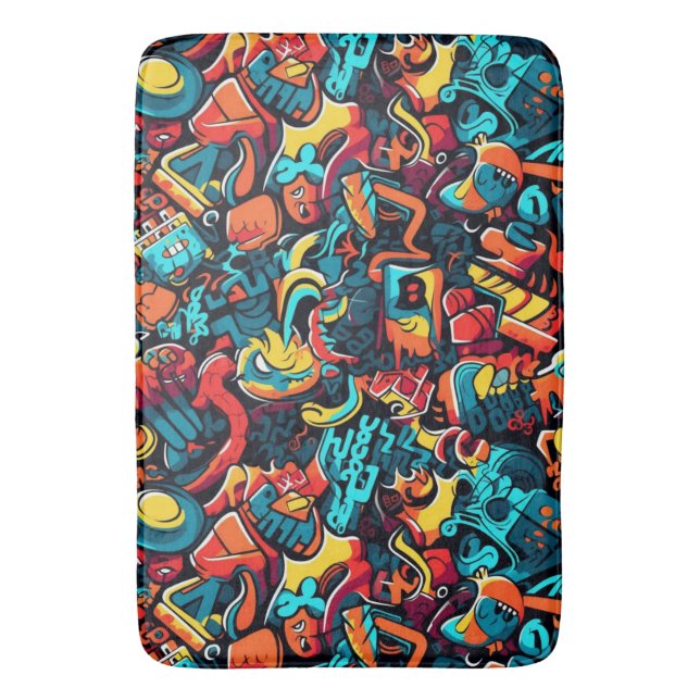 Tapete De Banheiro Grafite Art Bath Mat (Frente Vertical)