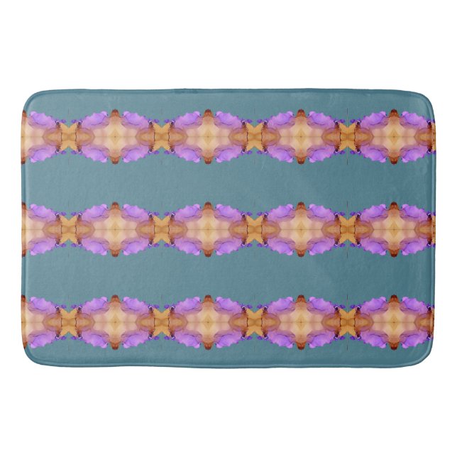 Tapete De Banheiro Grande Bath Mat em Striped Mandala Design (Frente)
