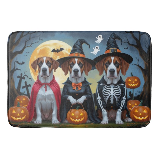 Tapete De Banheiro Grande Dane Dogs Pumpkin Halloween Engraçado (Frente)