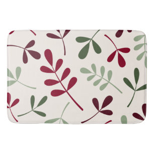 Tapete De Banheiro Grandes Folhas Associadas Reds & Verdes em Creme