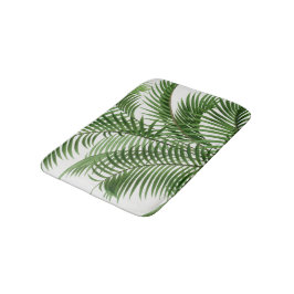 Tapete De Banheiro Granja tropical verde aquosa Folhas de palmeira