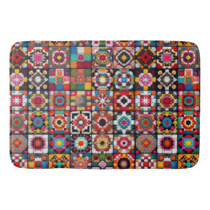 Tapete De Banheiro Granny Squares Crochet Patterno Impressão