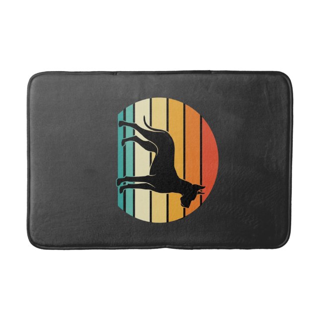 Tapete De Banheiro Great Dane Retro Sunset Dog Silhouette (Frente)