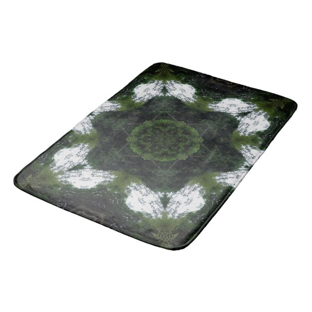 TAPETE DE BANHEIRO GREEN ABSTRACT DRAWING. SAMER BRASIL 1 (Angulado)