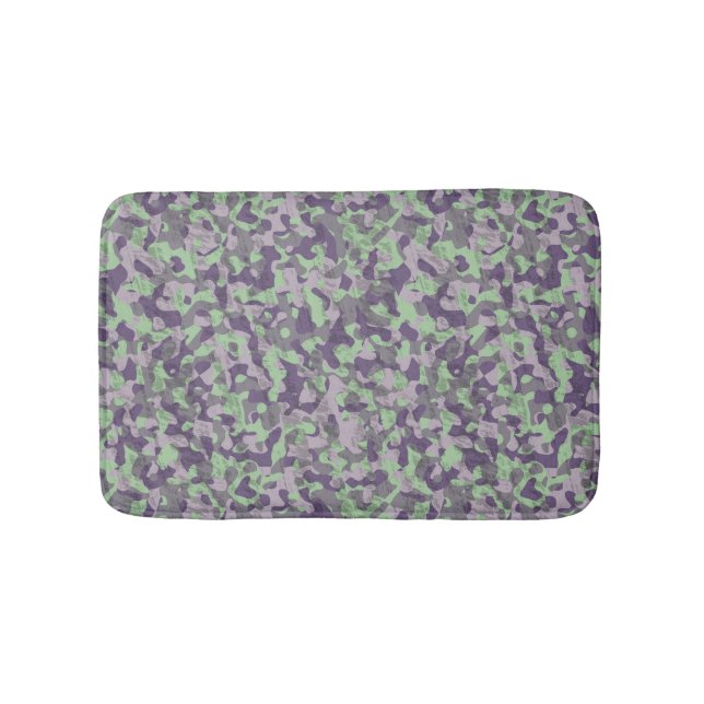 Tapete De Banheiro green and purple camo abstract (frente)