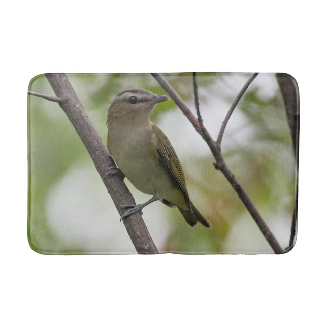 Tapete De Banheiro Green Bird, Red Eyed Vireo, Fotografia Canadiana (Frente)