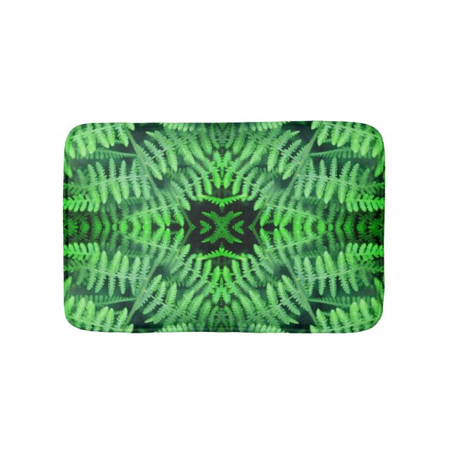 Tapete De Banheiro Green Leafy Ferns Abstrato (frente)