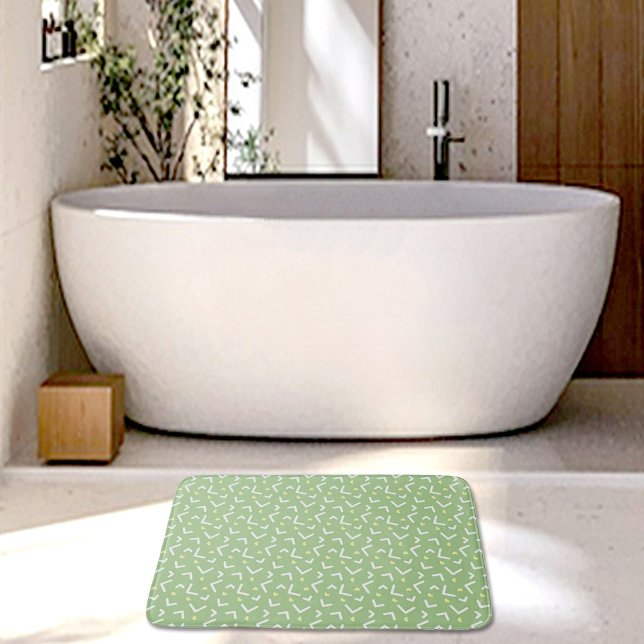 Tapete De Banheiro Green Memphis Pattern Bath Mat (Criador carregado)