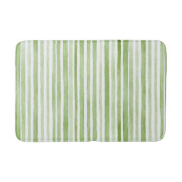 Tapete De Banheiro Green White Stripes
