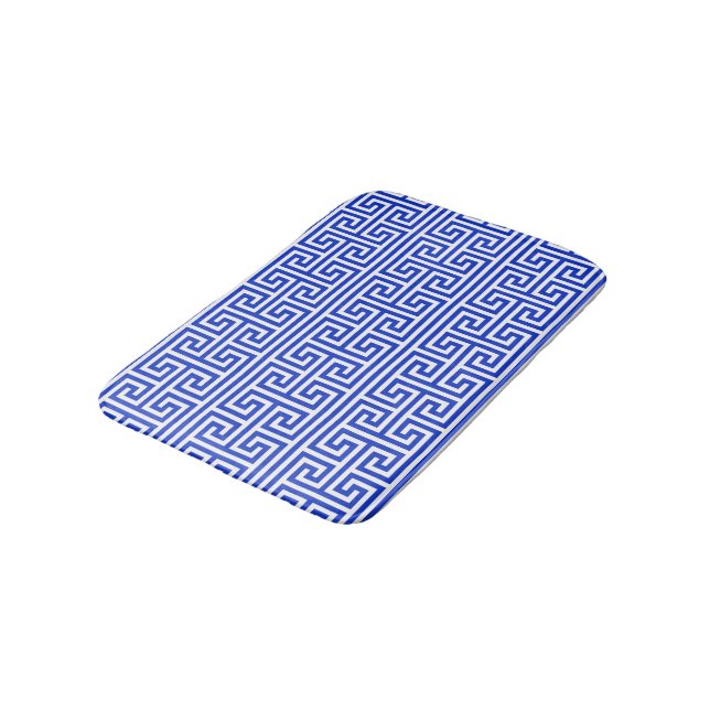 Tapete De Banheiro Grego Meander Key Square H Patterno Blue (Angulado)