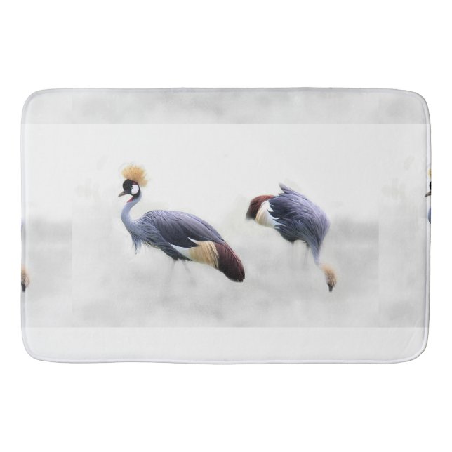 Tapete De Banheiro groupe de grous couronnés gris oiseau oiseaux anim (Frente)