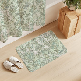 Tapete De Banheiro Grunge Damask Ovo de Pato Azul Sage Verde