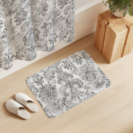 Tapete De Banheiro Grunge Damask Stone White Grey