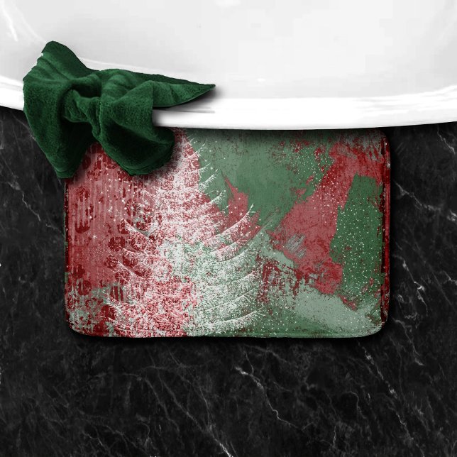 Tapete De Banheiro Grunge Natal | XM Vermelho Verde e Branco como Árv (Criador carregado)