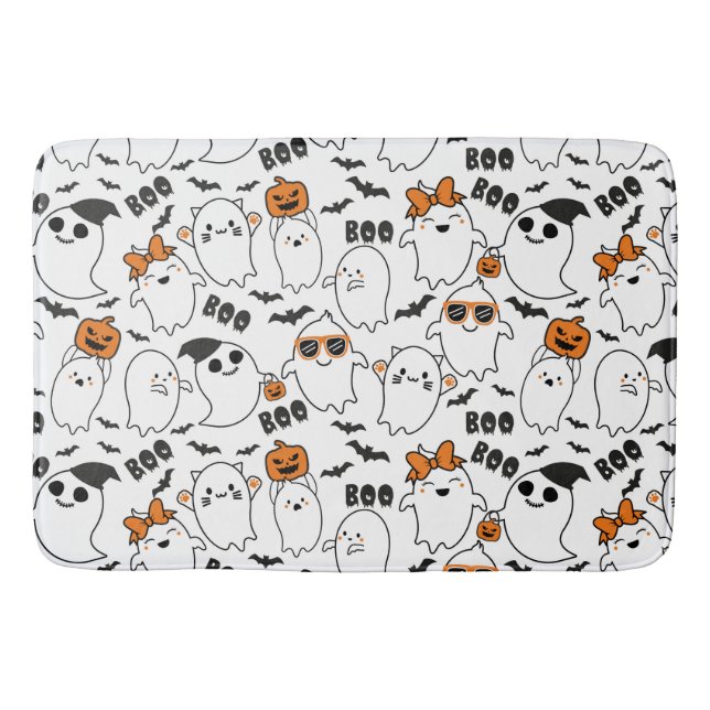 Tapete De Banheiro Halloween Cute Ghost Bath Mat (Frente)